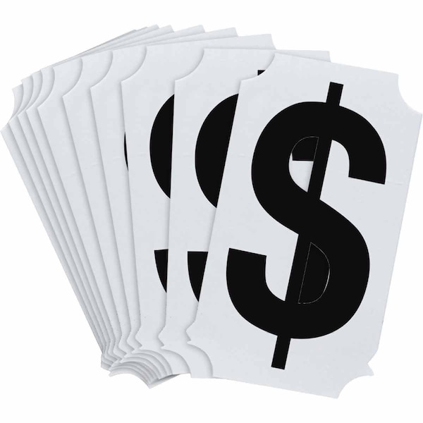 Brady Quik-Align 8210 Series Polyester 2 in Lbl Legend: $ Black 10pk, 10PK 8210P-$ - main